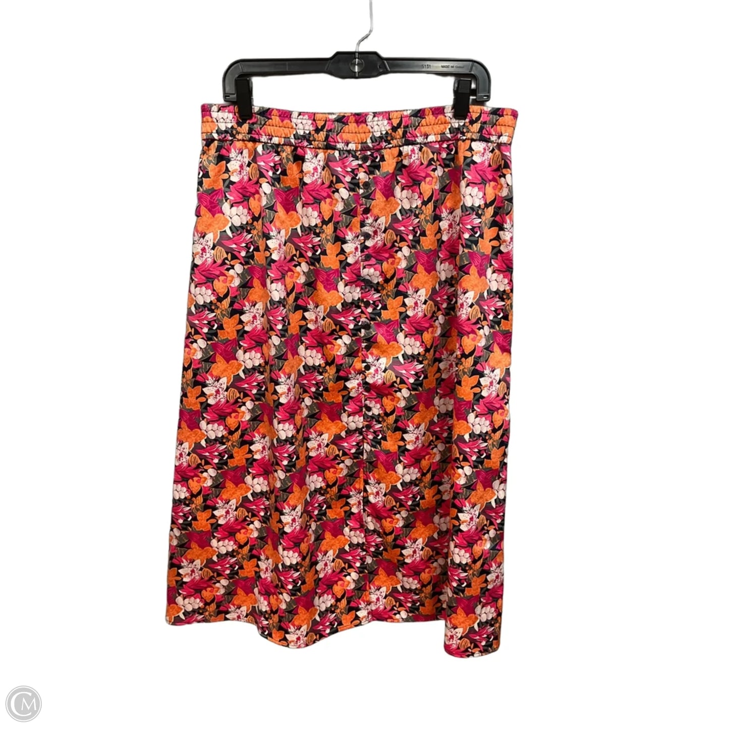 Skirt Midi By Loft In Floral Print, Size: 12