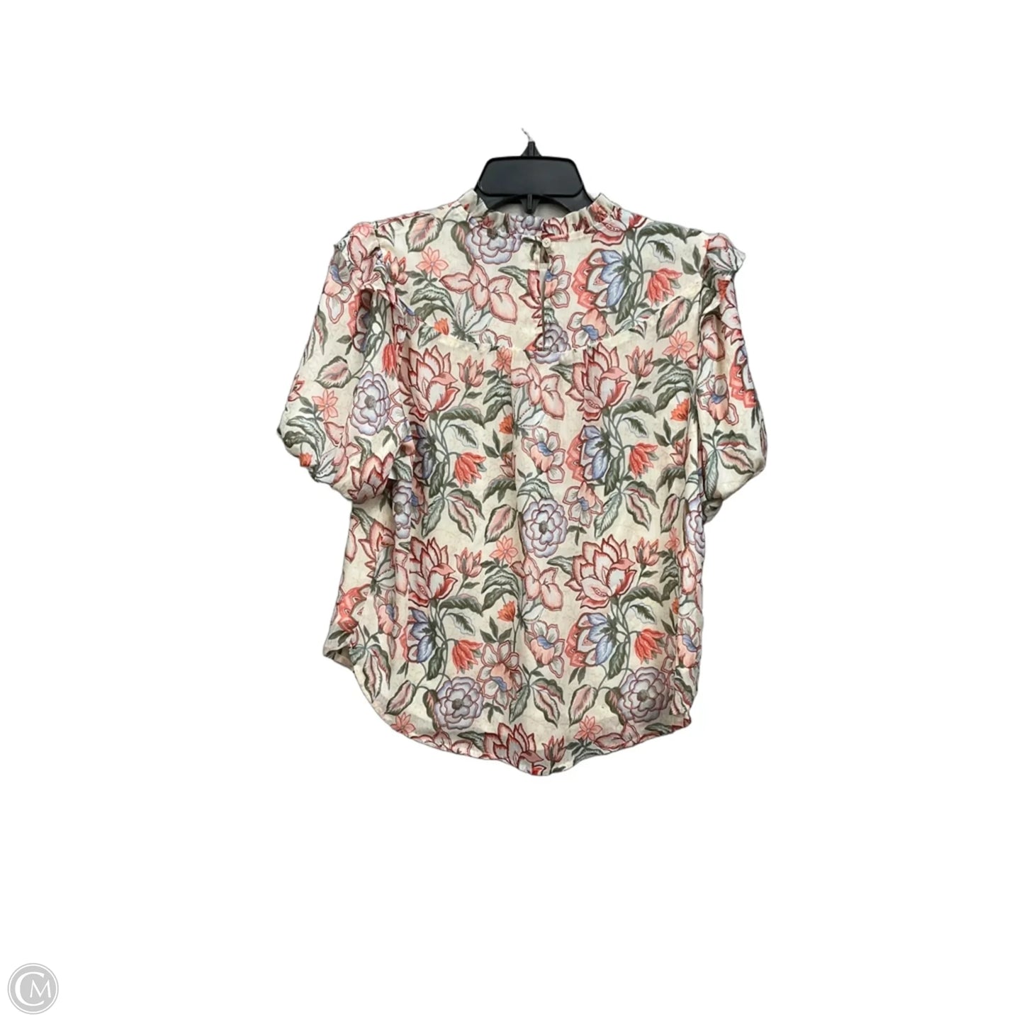 Top Short Sleeve By Loft In Floral Print, Size: Mp