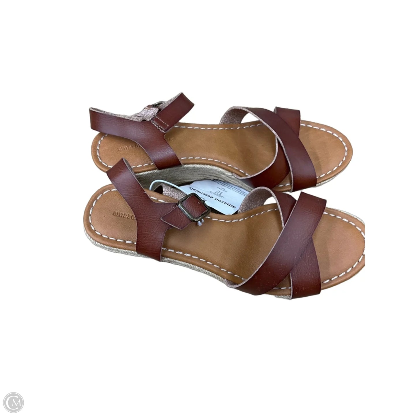 Sandals Heels Wedge By Amazon Essentials In Tan, Size: 8.5