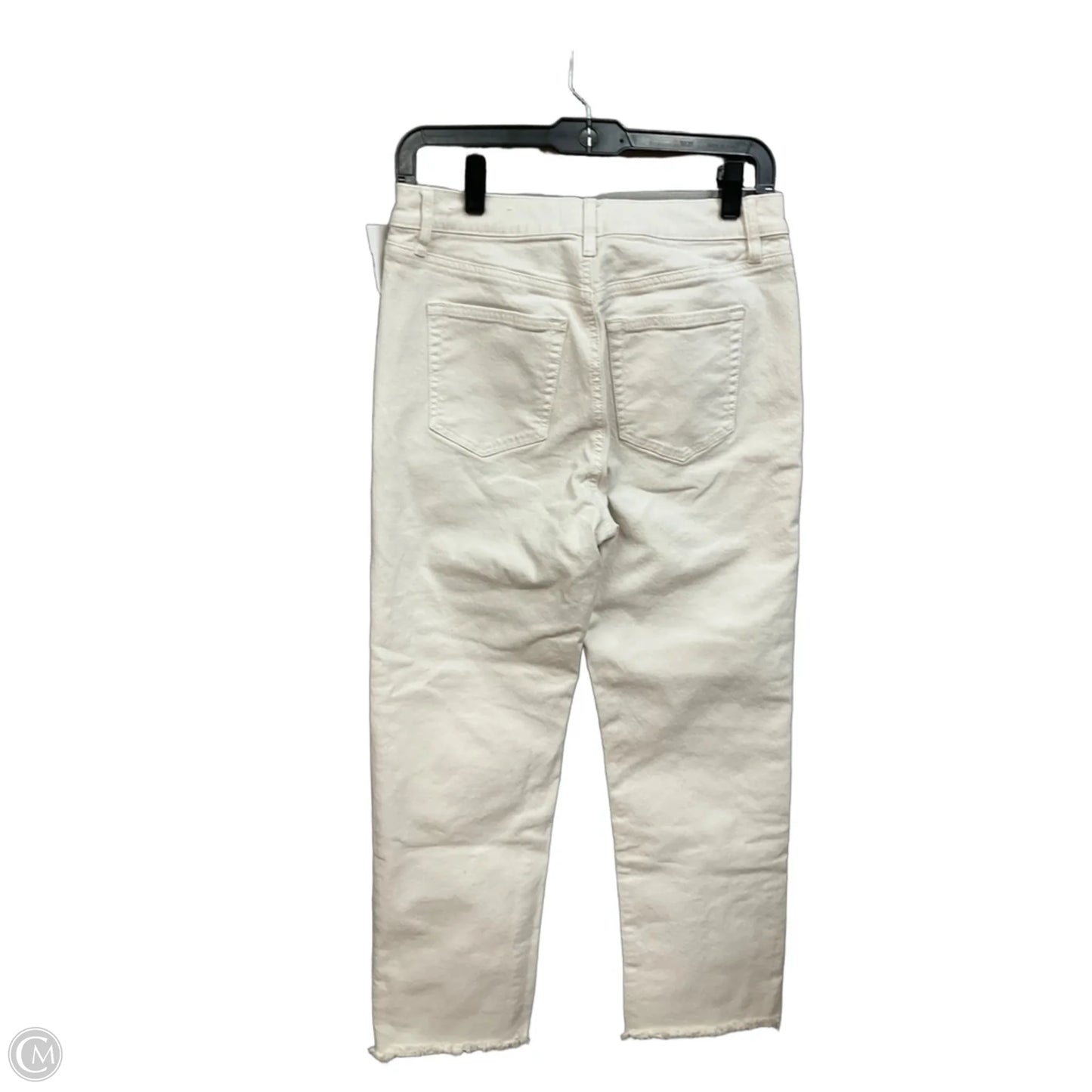 Jeans Straight By Loft In Cream Denim, Size: 4