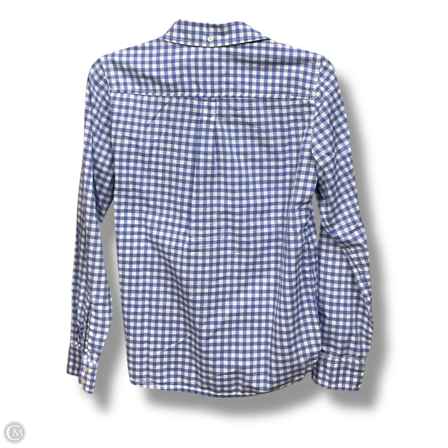 Blouse Long Sleeve By Gap In Plaid Pattern, Size: Xs
