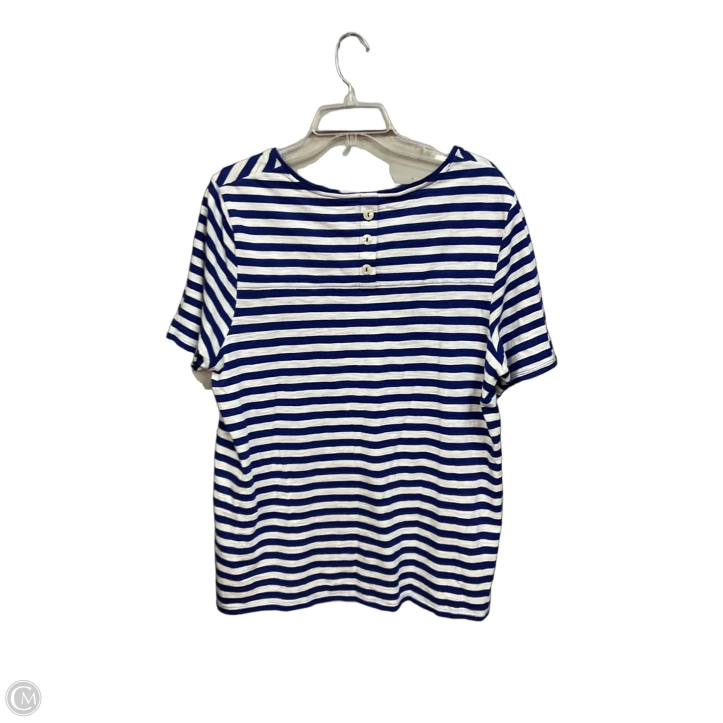 Top Short Sleeve By Chicos In Striped Pattern, Size: Xl