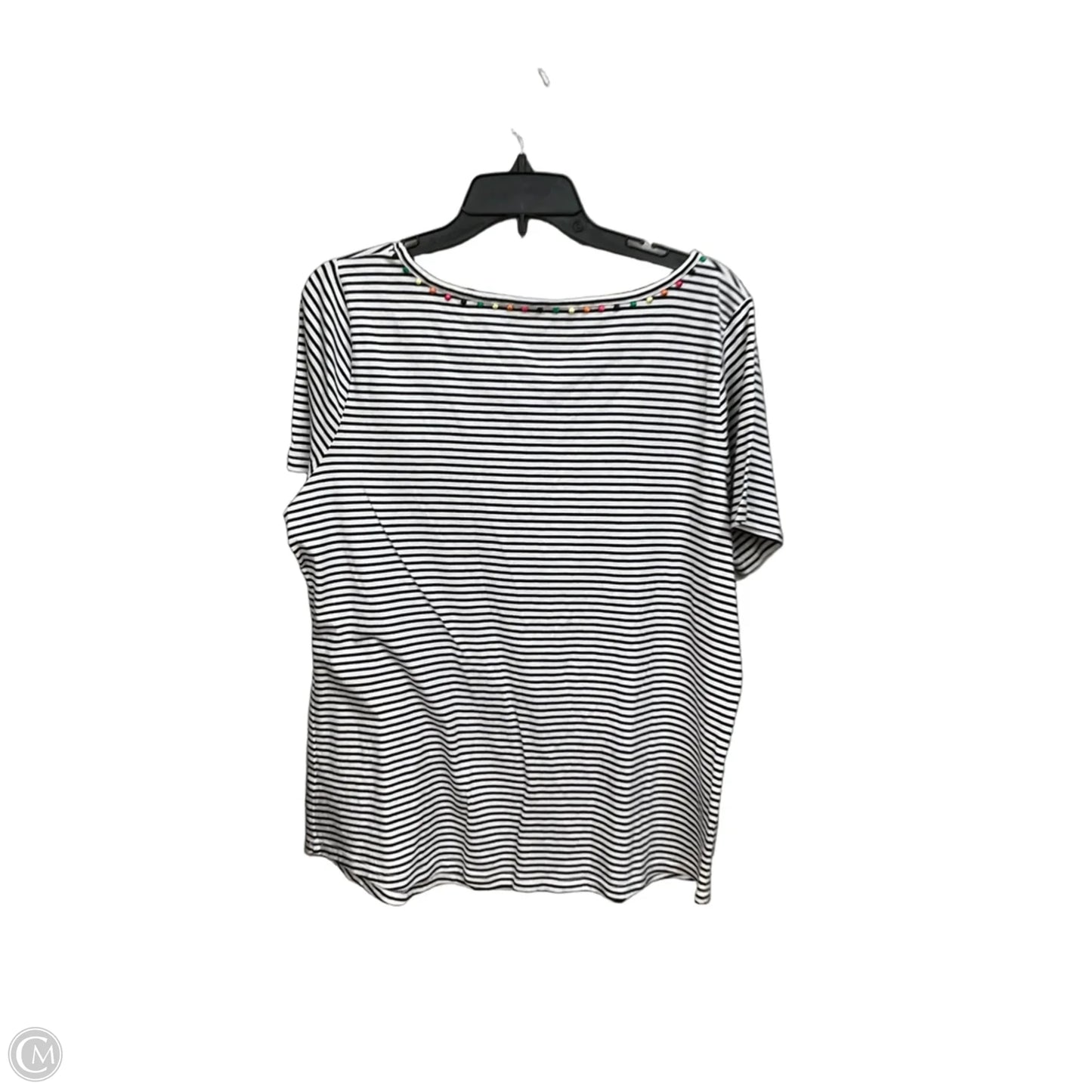 Top Short Sleeve By Talbots In Striped Pattern, Size: 1x