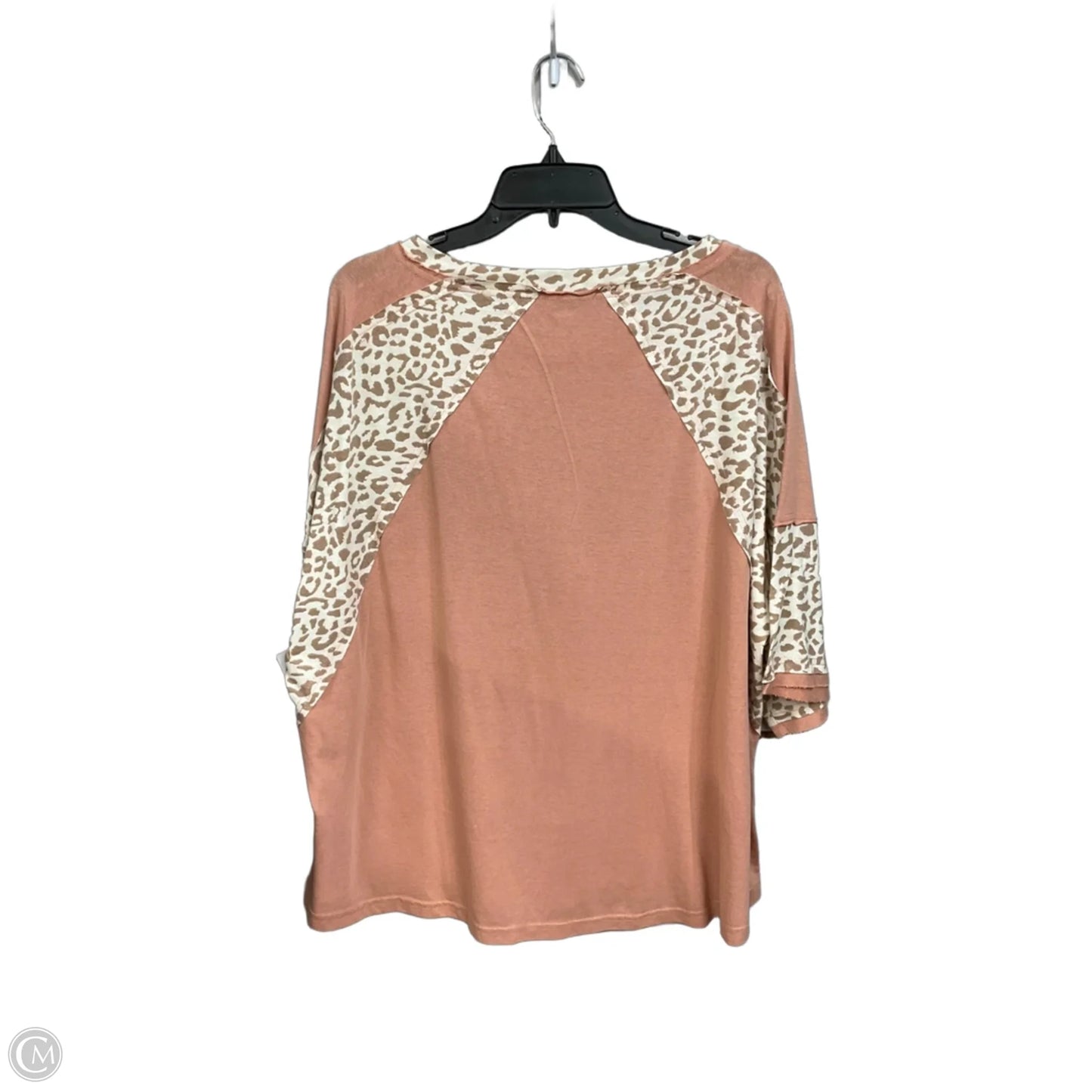 Top Short Sleeve By Easel In Peach, Size: 1x