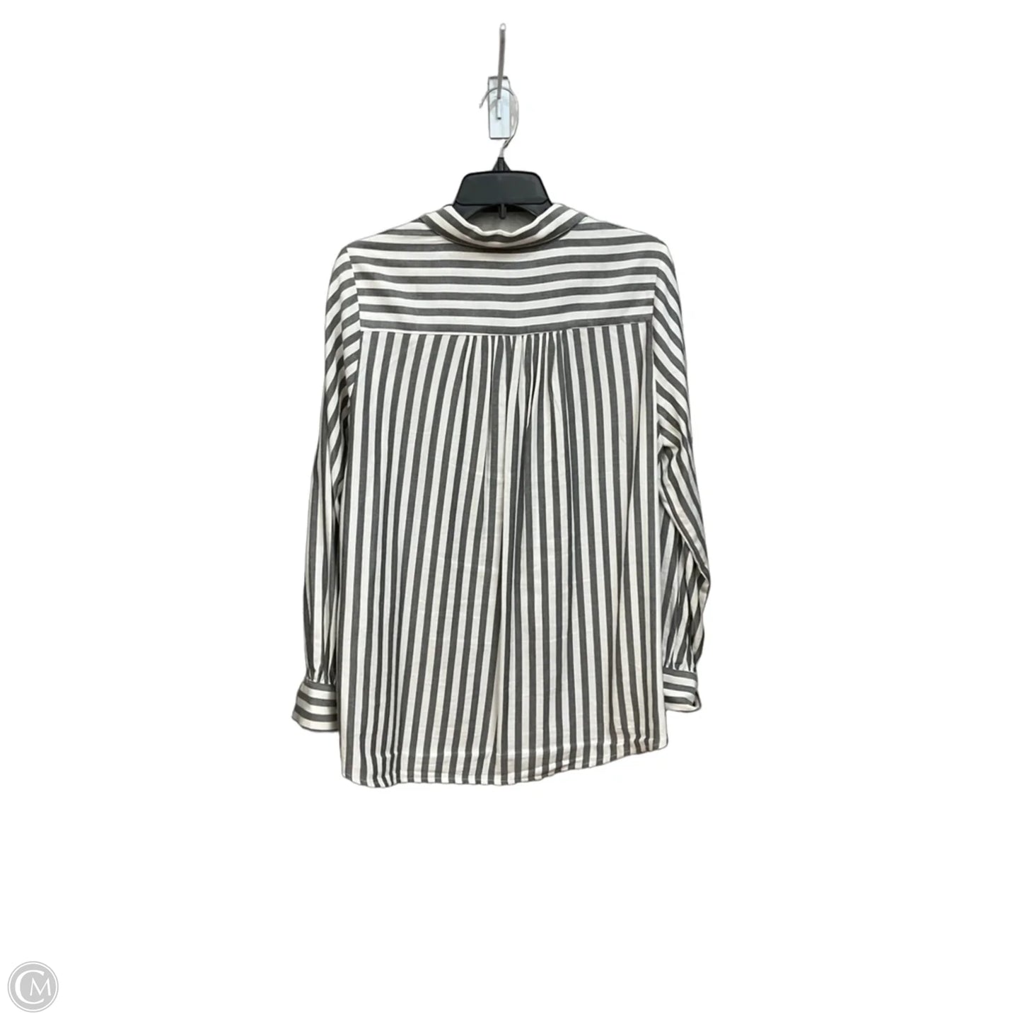 Blouse Long Sleeve By Ann Taylor In Striped Pattern, Size: L