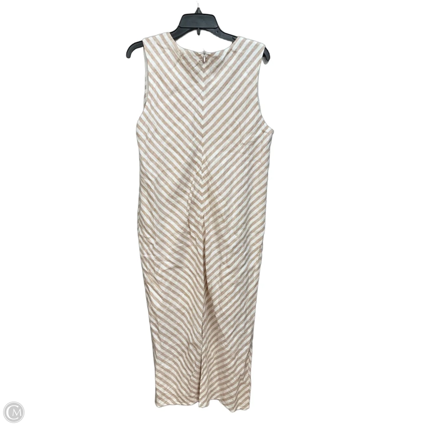 Dress Casual Maxi By Everlane In Tan & White, Size: M