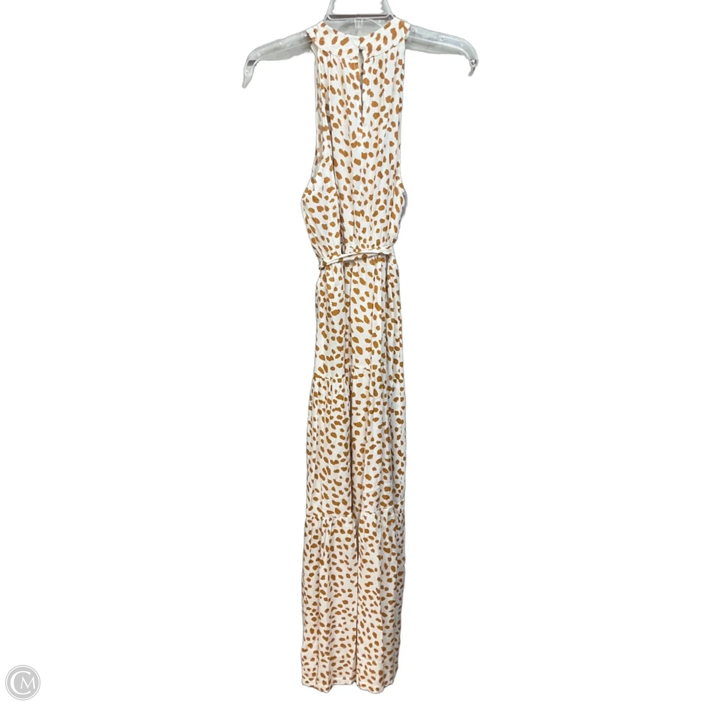 Dress Casual Maxi By Pink Lily In Tan & White, Size: M