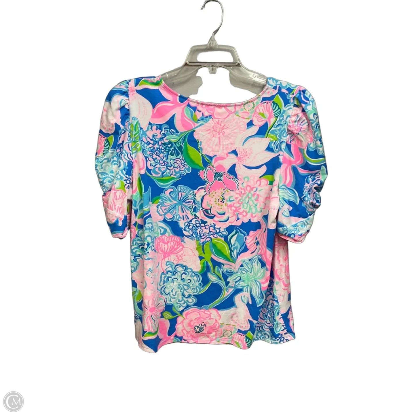 Top Short Sleeve Designer By Lilly Pulitzer In Floral Print, Size: Xl