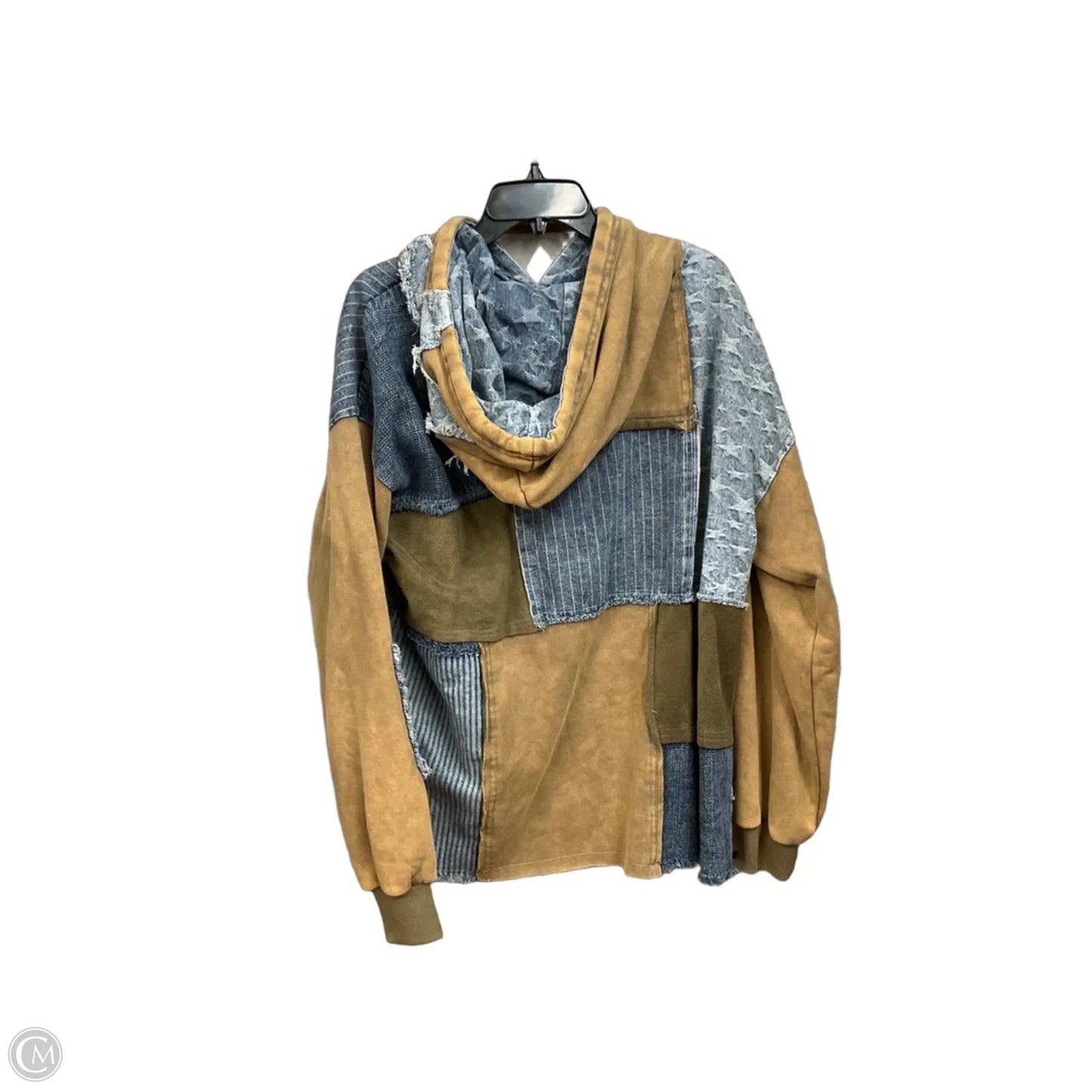 Sweatshirt Hoodie By Oli & Hali In Blue & Brown, Size: M