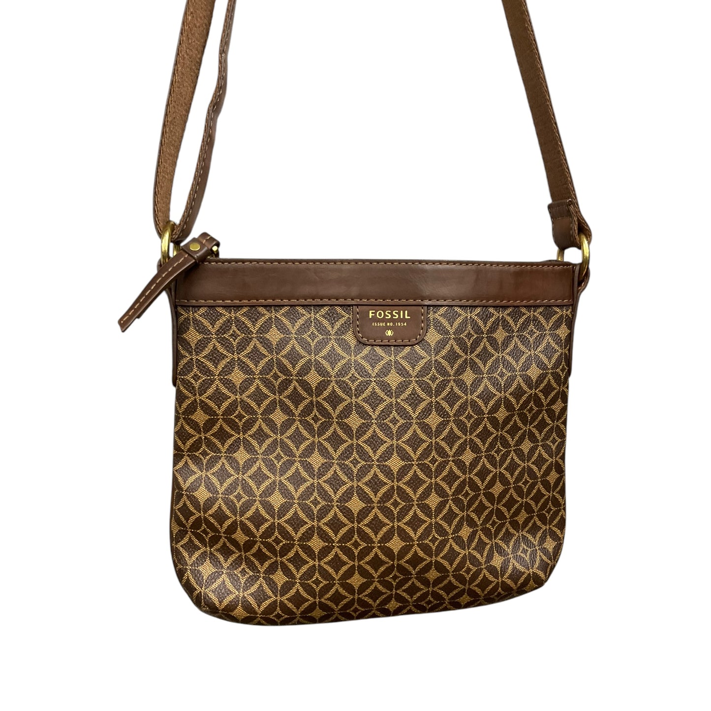 Crossbody Leather By Fossil, Size: Medium