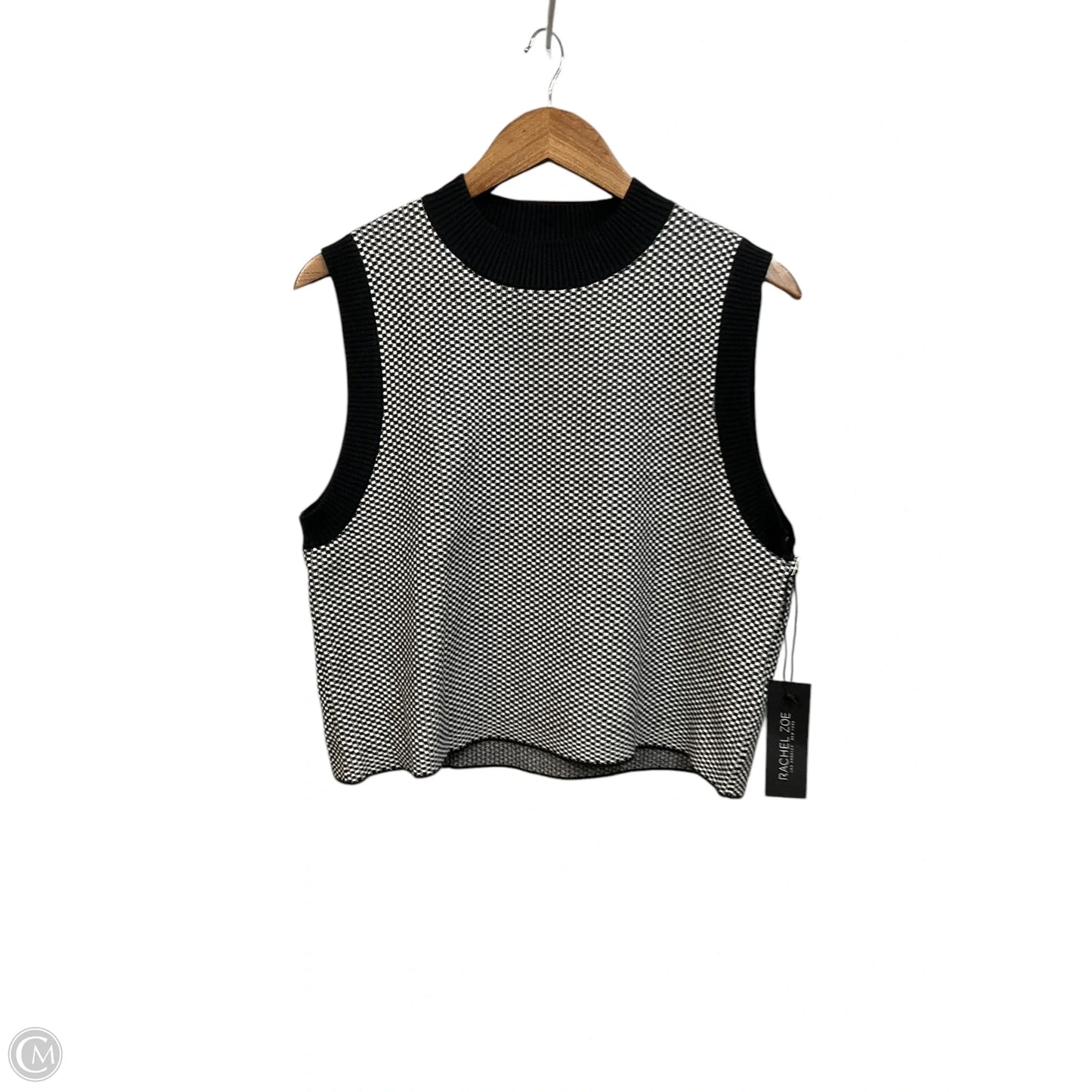 Vest Sweater By Rachel Zoe In Checkered Pattern, Size: Xl