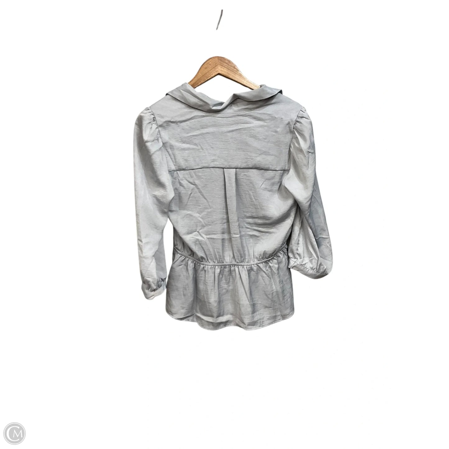 Blouse 3/4 Sleeve By Monteau In Grey, Size: Xl