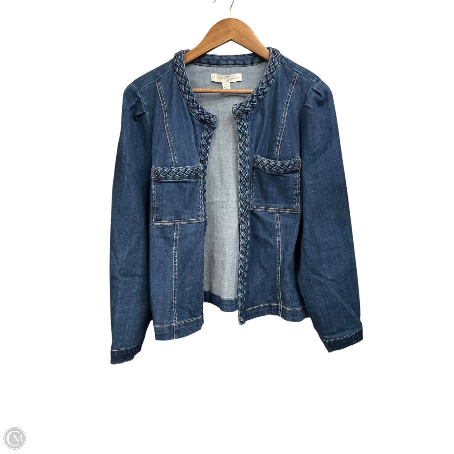 Jacket Denim By Cato In Blue Denim, Size: Xl