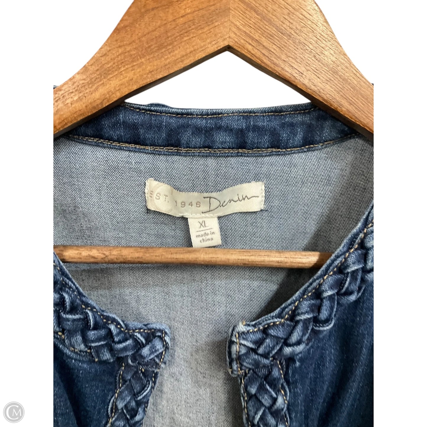 Jacket Denim By Cato In Blue Denim, Size: Xl