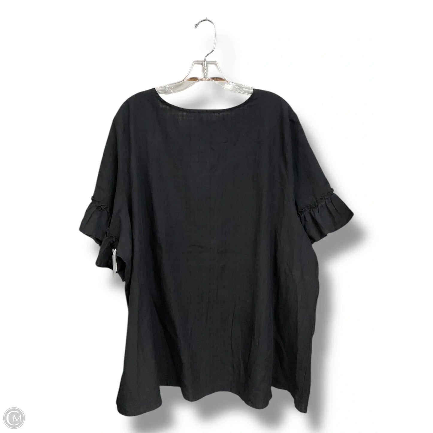 Blouse Short Sleeve By Terra & Sky In Black, Size: 1x