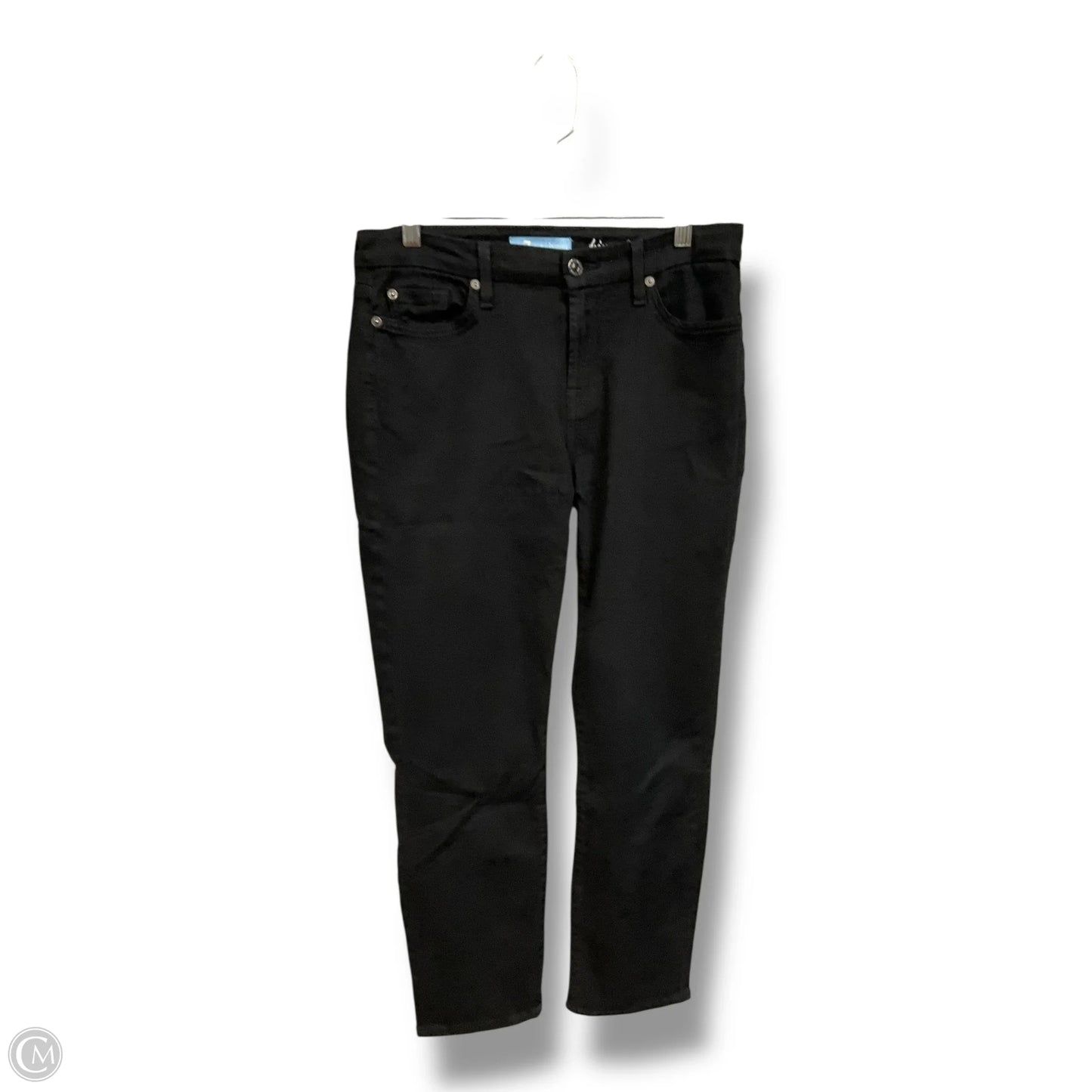 Jeans Straight By 7 For All Mankind In Black Denim, Size: 8