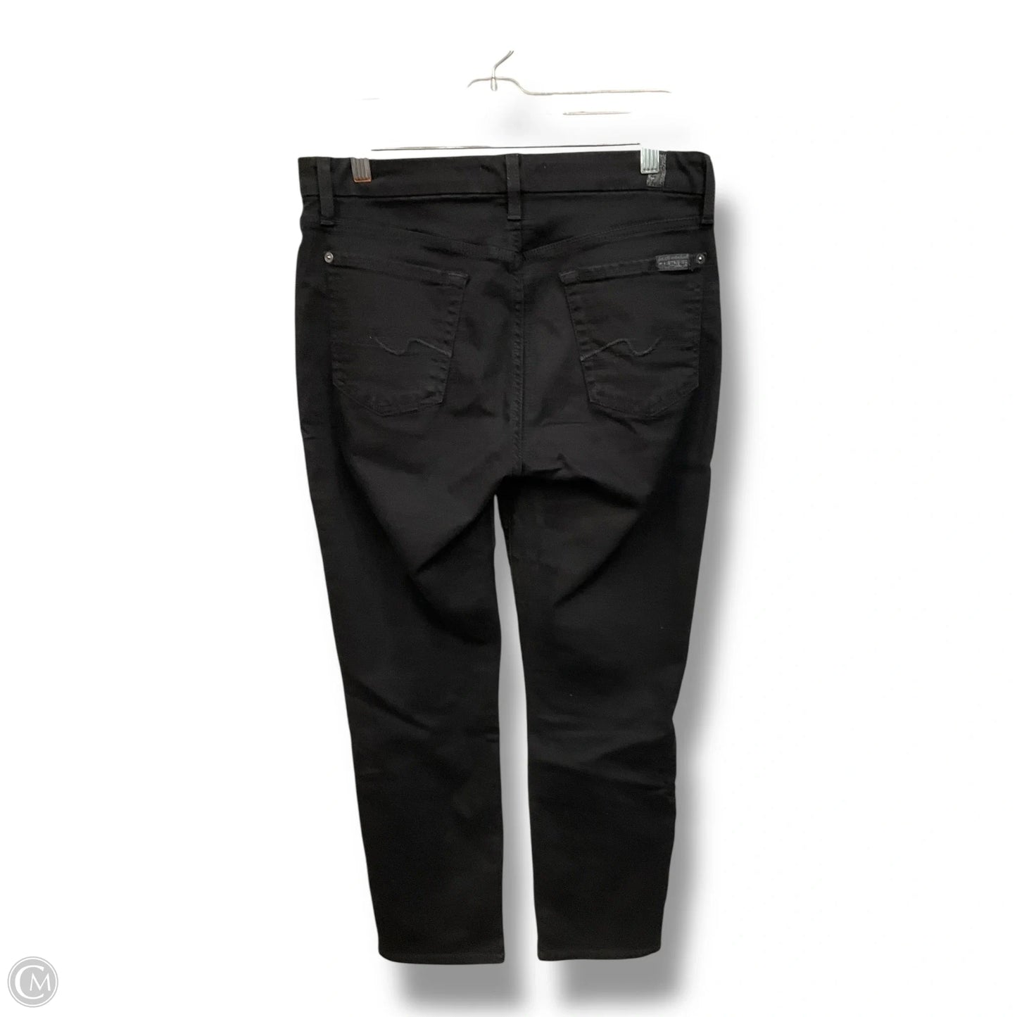 Jeans Straight By 7 For All Mankind In Black Denim, Size: 8