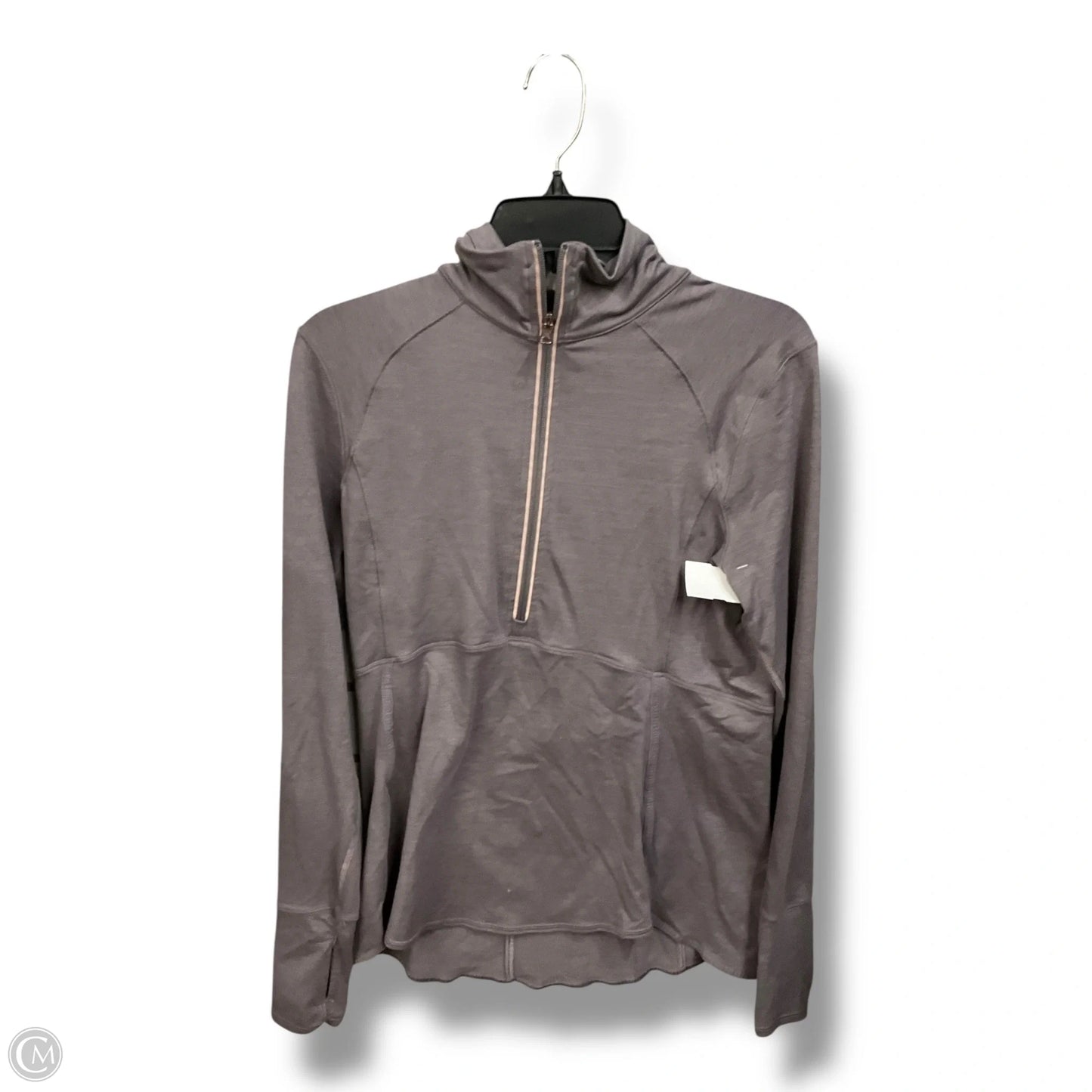 Athletic Top Long Sleeve Collar By Calia In Grey, Size: L