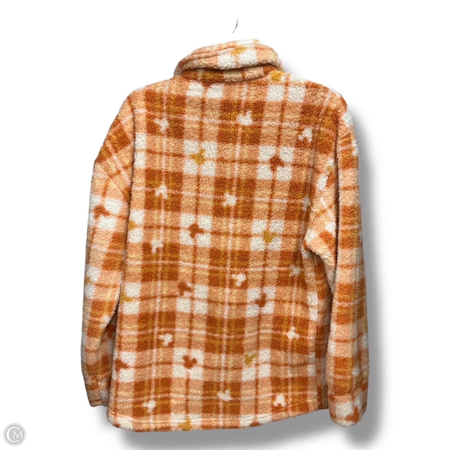 Jacket Shirt By Disney In Orange & White, Size: M