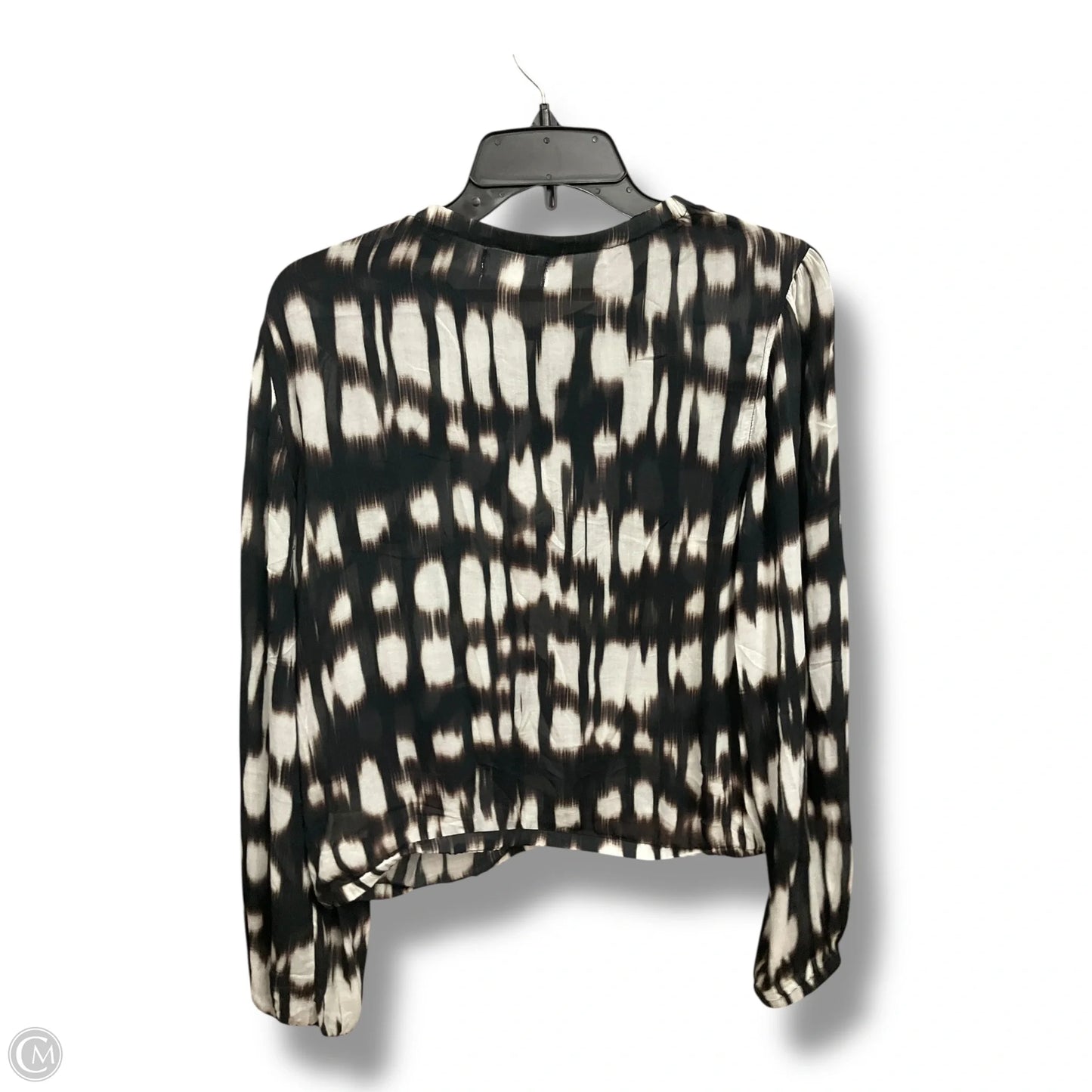 Top Long Sleeve By Bella Dahl In Black & White, Size: L