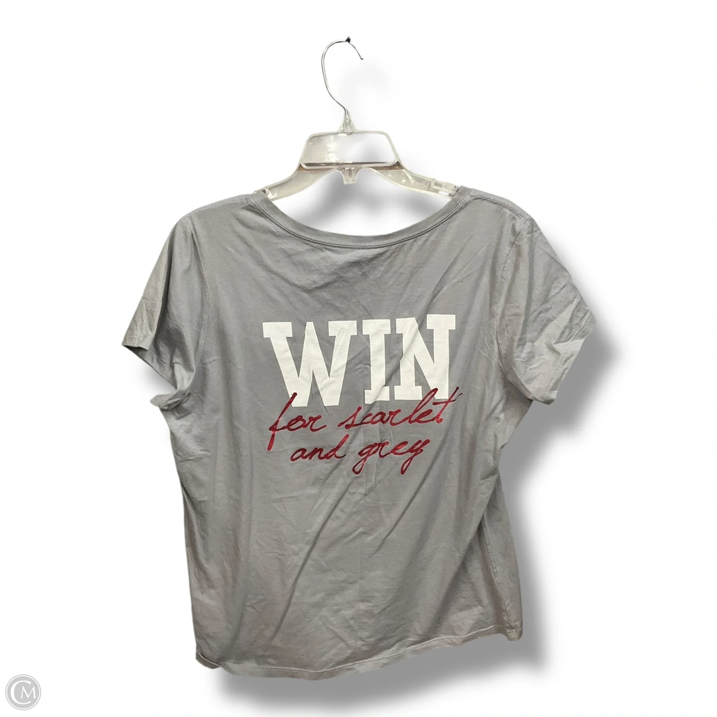 Top Short Sleeve By Clothes Mentor In Grey & Red, Size: 1x