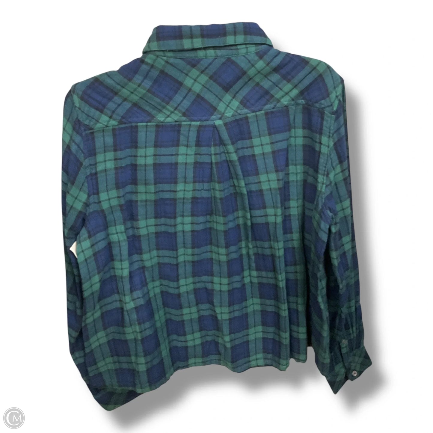 Blouse Long Sleeve By Vineyard Vines In Plaid Pattern, Size: L