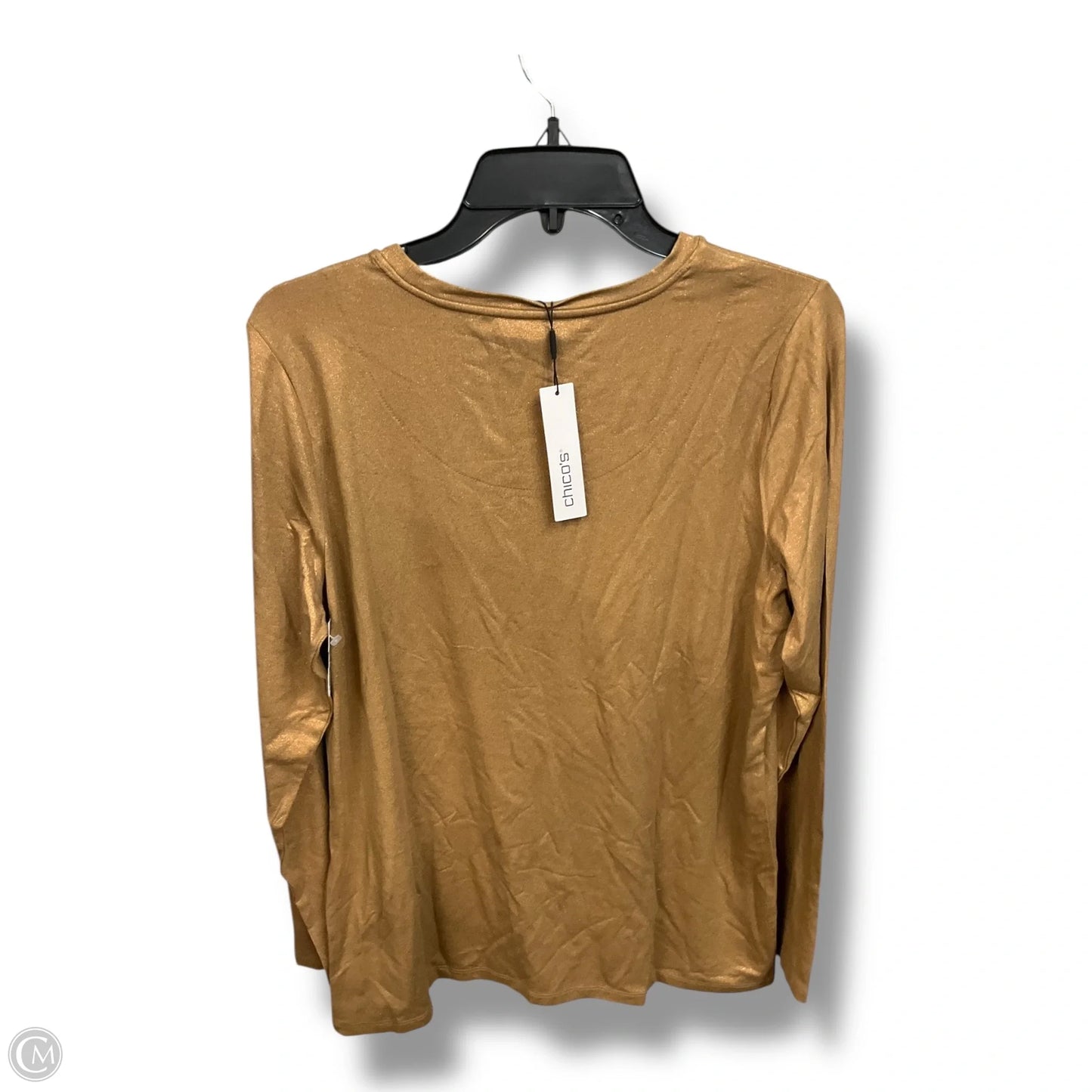 Top Long Sleeve By Chicos In Gold, Size: L