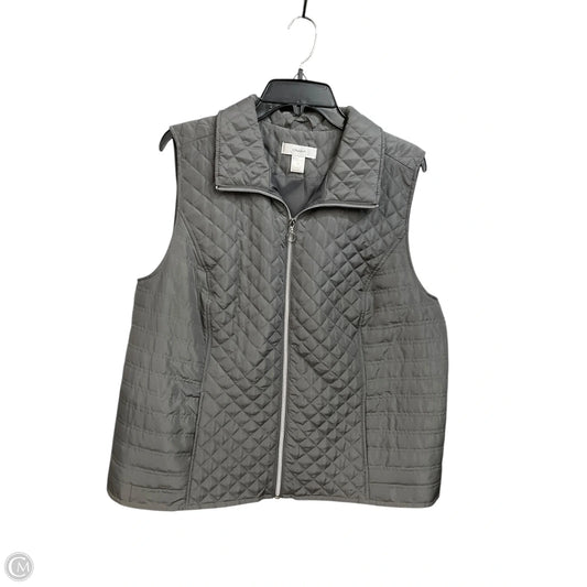 Vest Puffer & Quilted By Cj Banks In Grey, Size: 1x