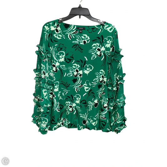 Blouse 3/4 Sleeve By Alfani In Green, Size: 1x