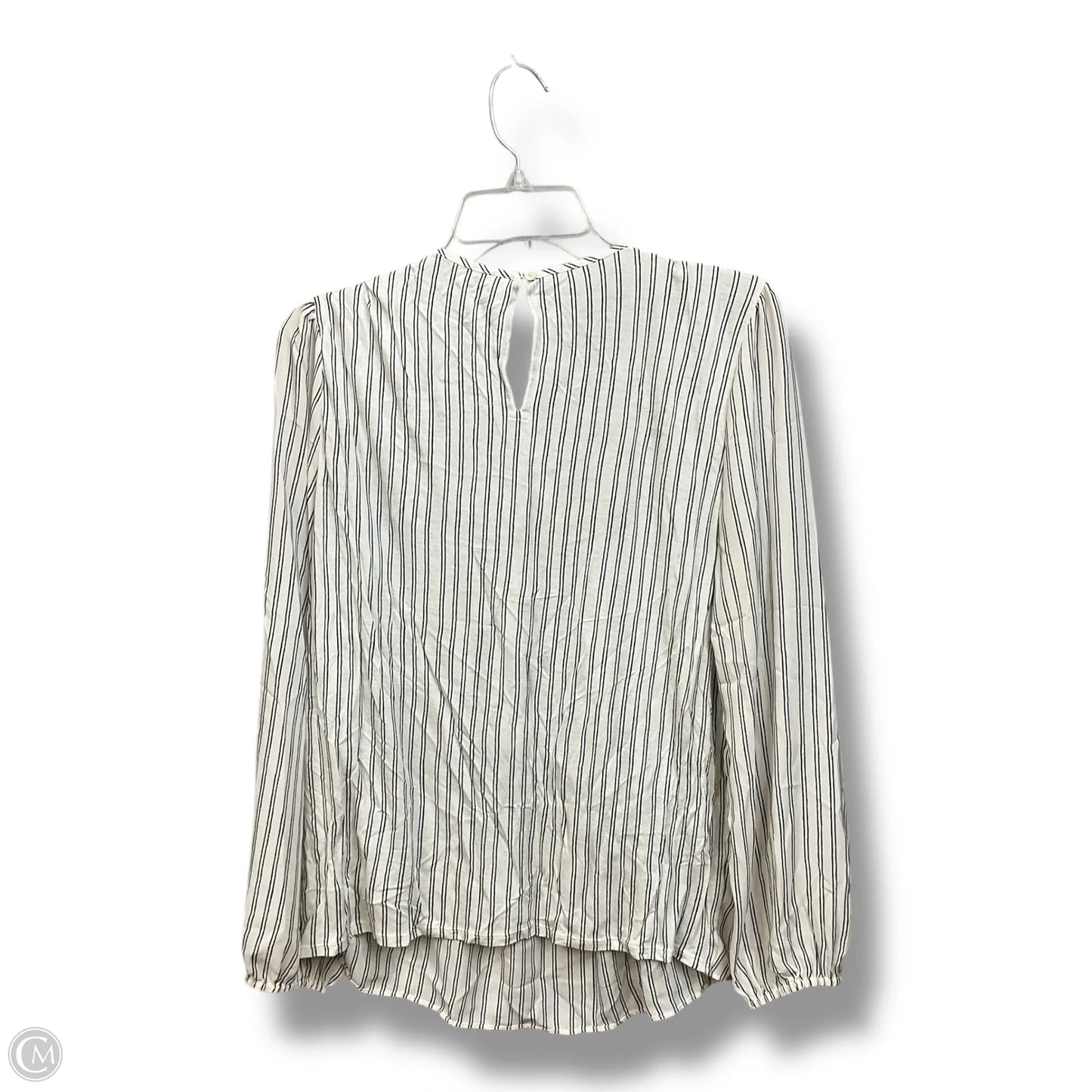 Blouse Long Sleeve By Loft In Black & White, Size: M