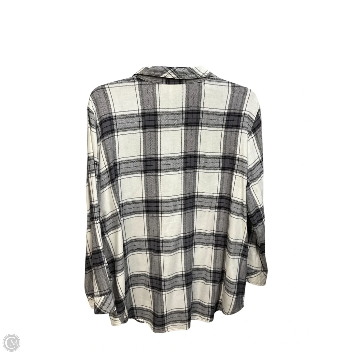 Top Long Sleeve By Cme In Plaid Pattern, Size: L