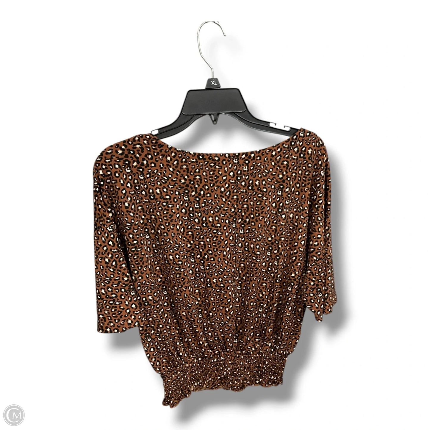 Top Short Sleeve By Express In Animal Print, Size: S