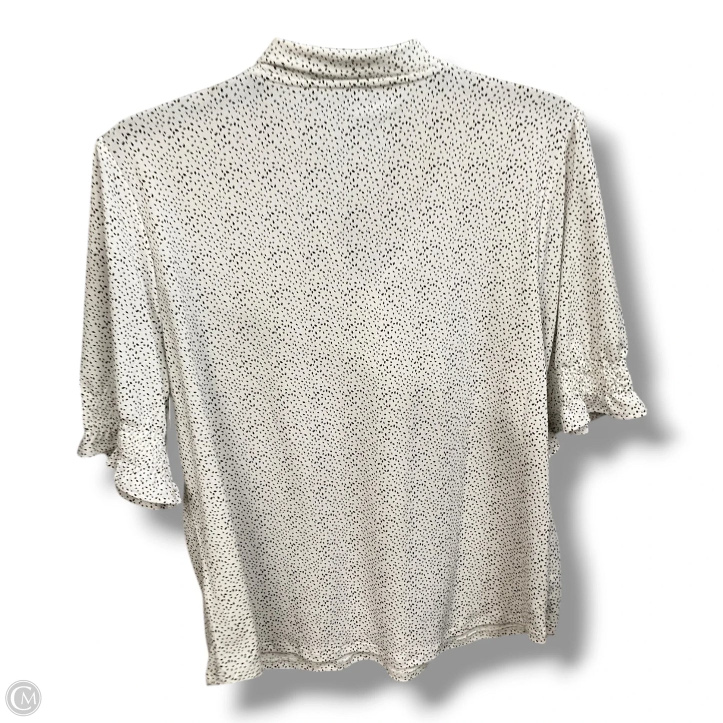 Top Short Sleeve By Adrianna Papell In Black & White, Size: L