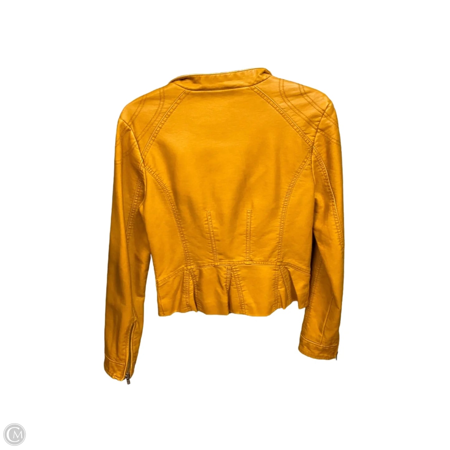 Jacket Moto By Black Rivet In Yellow, Size: S