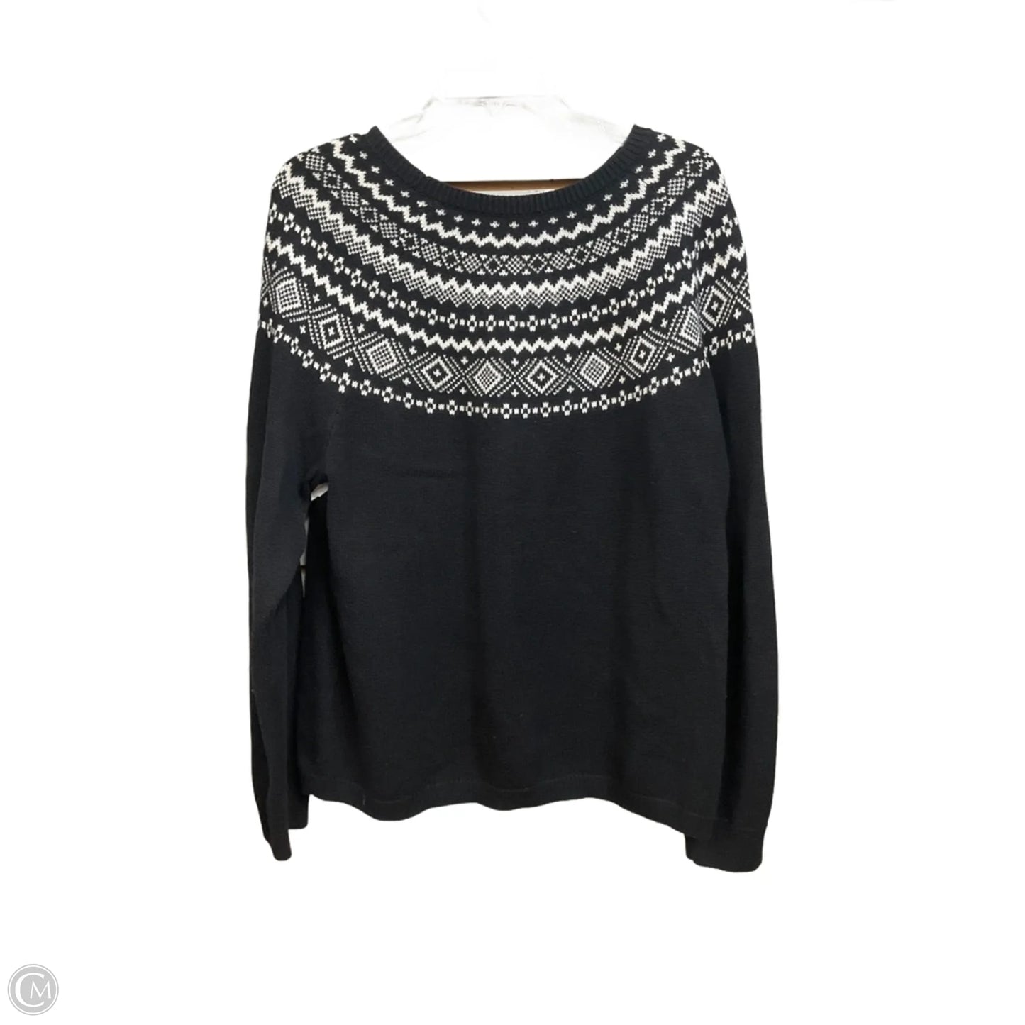 Sweater By Talbots In Black & White, Size: Xl