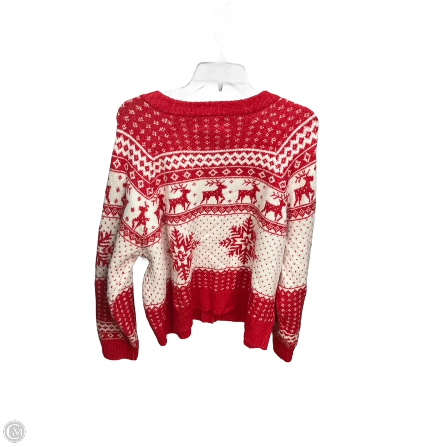 Cardigan By Old Navy In Red & White, Size: Xl