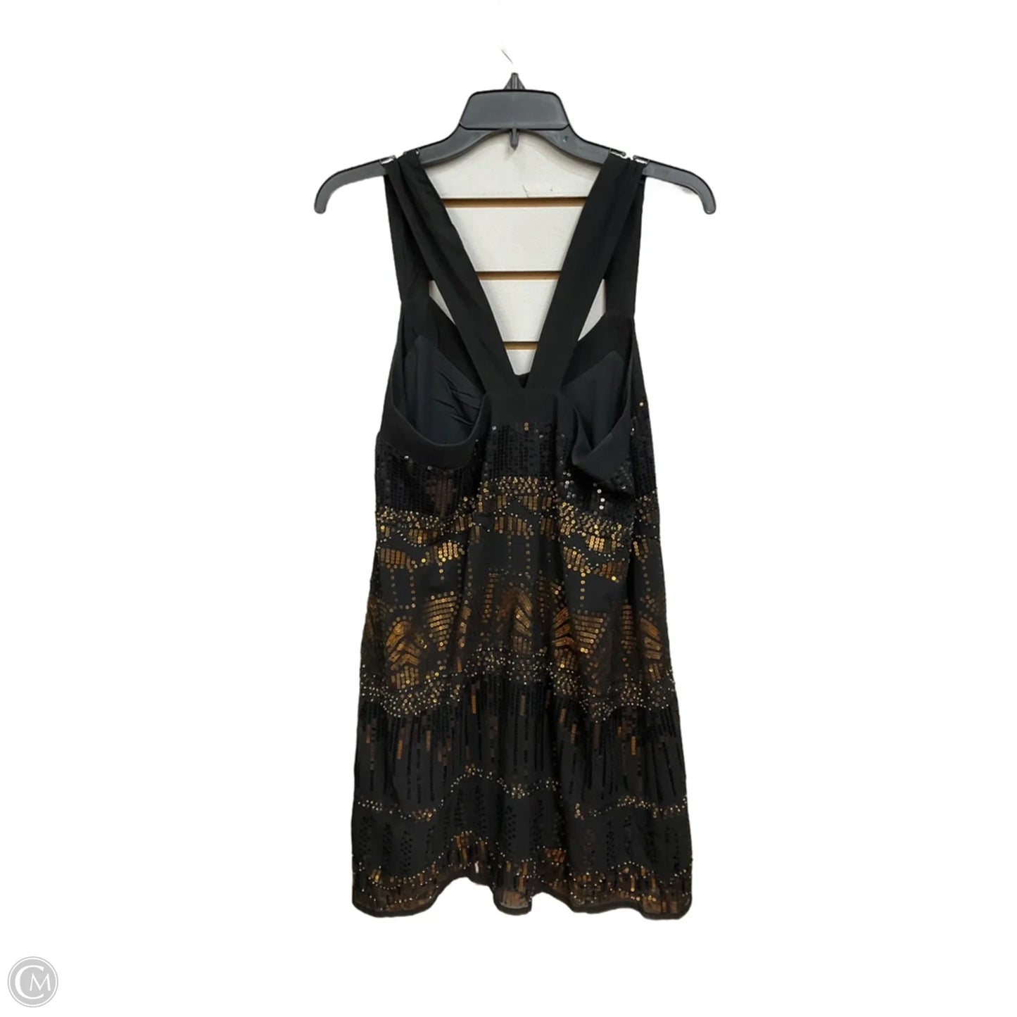 Dress Party Short By Forever 21 In Black & Gold, Size: M