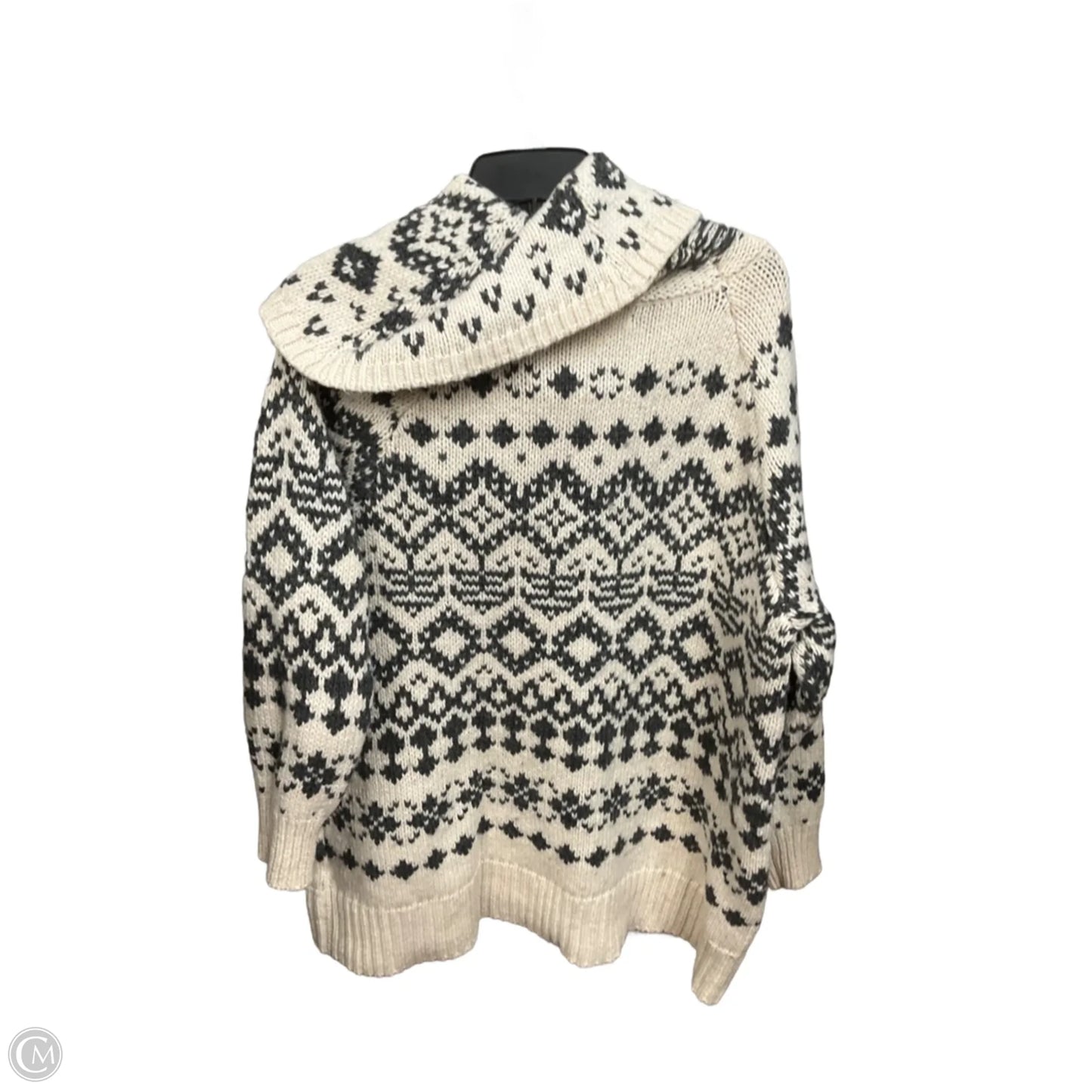 Sweater By Ruff Hewn In Green & White, Size: 2x