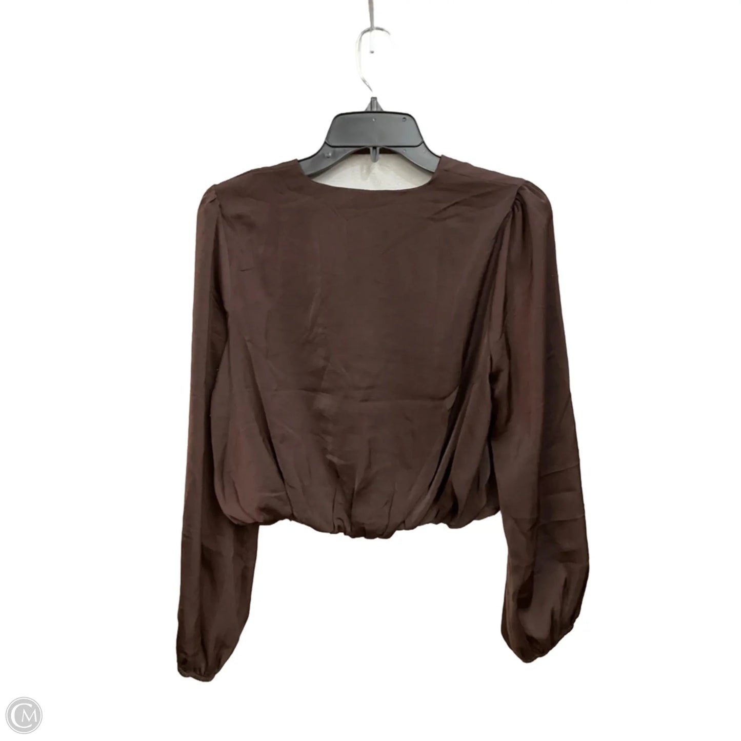 Blouse Long Sleeve By Shinestar In Brown, Size: S