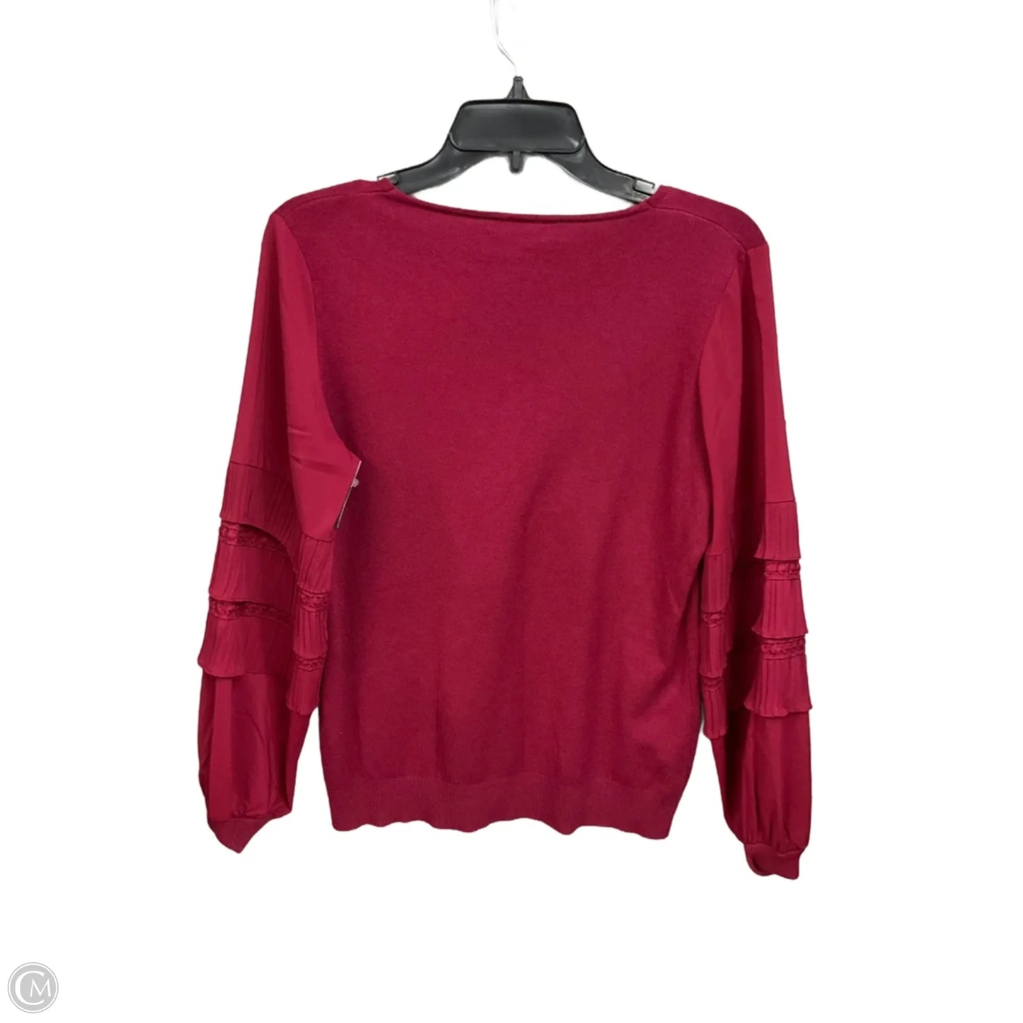 Top Long Sleeve By Cme In Red, Size: M