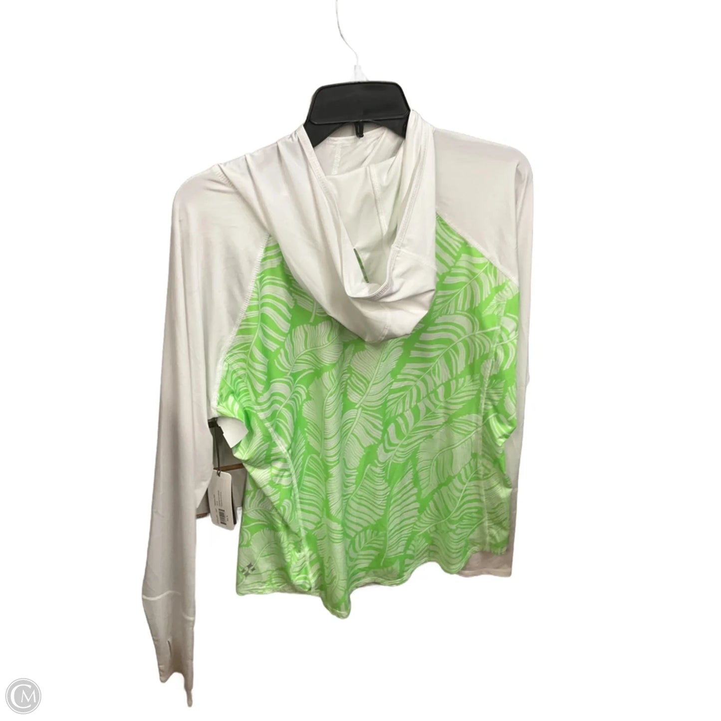 Athletic Top Long Sleeve Hoodie By Jofit In Green & White, Size: Xl