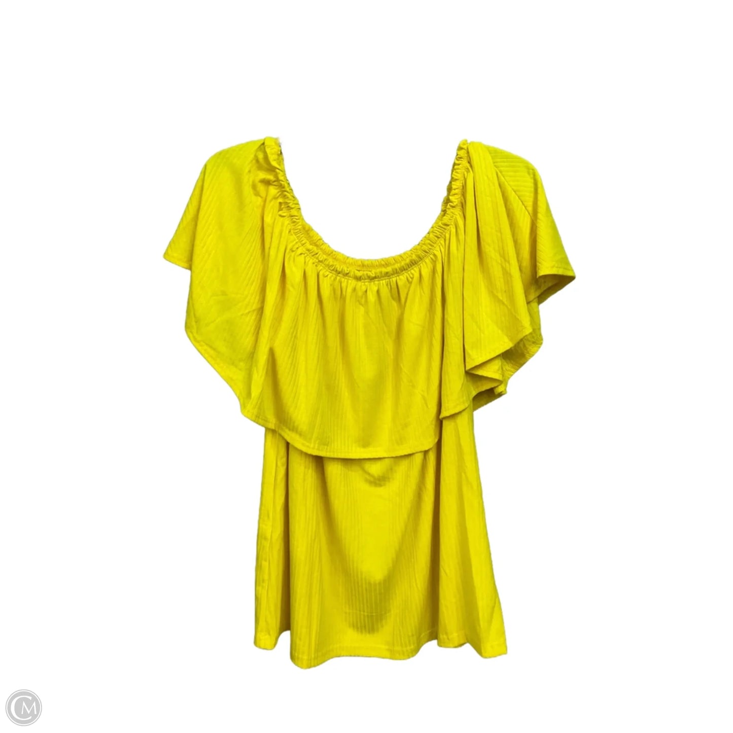 Top Short Sleeve By Ashley Stewart In Yellow, Size: 3x