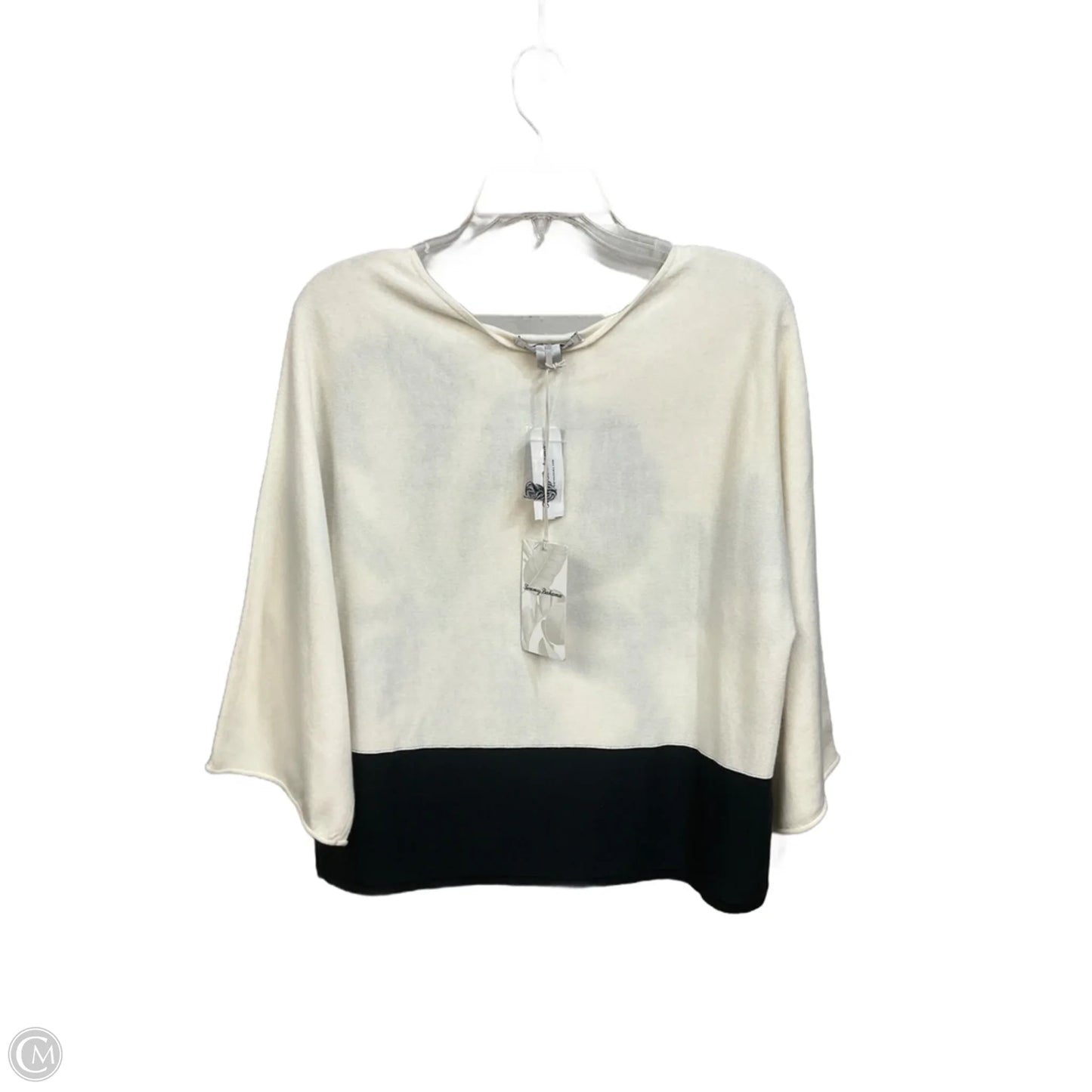 Top Long Sleeve By Tommy Bahama In Black & Cream, Size: Xs