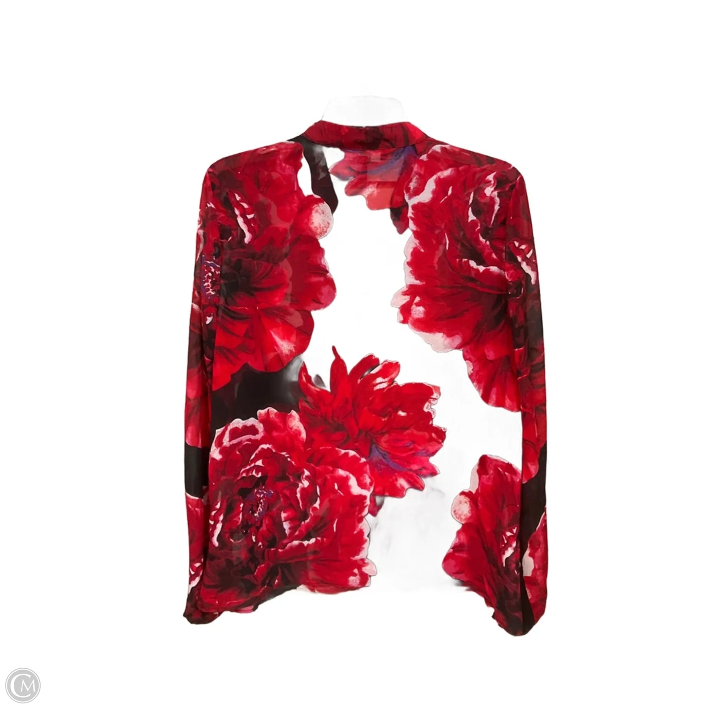 Blouse Long Sleeve By White House Black Market In Floral Print, Size: L