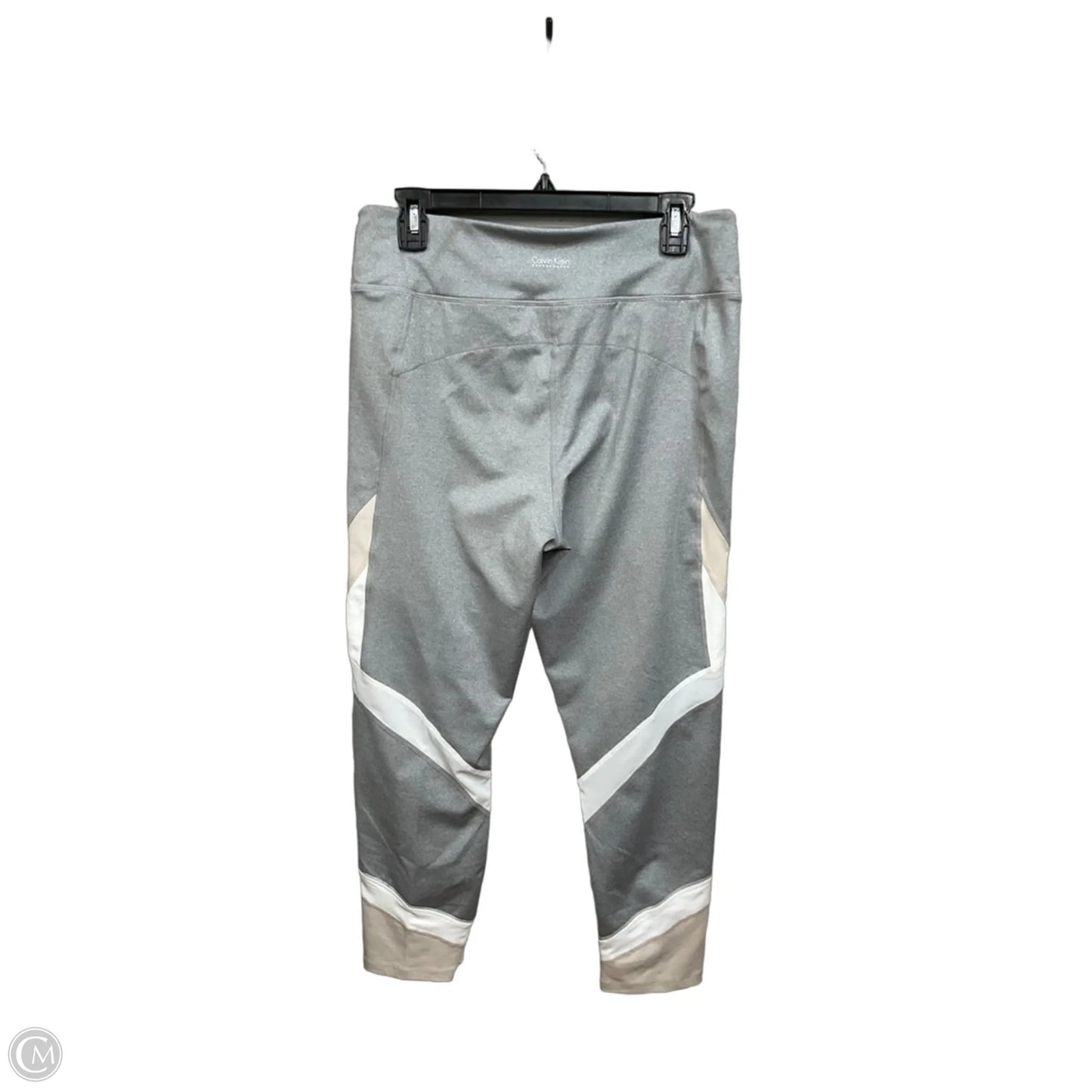 Athletic Leggings By Calvin Klein In Grey & White, Size: Xl