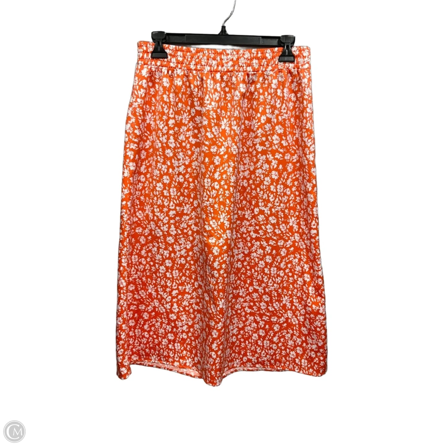 Skirt Midi By Loft In Orange & White, Size: 6