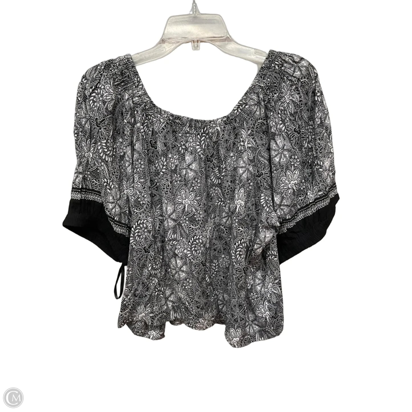 Top Short Sleeve By Loft In Grey, Size: Xl