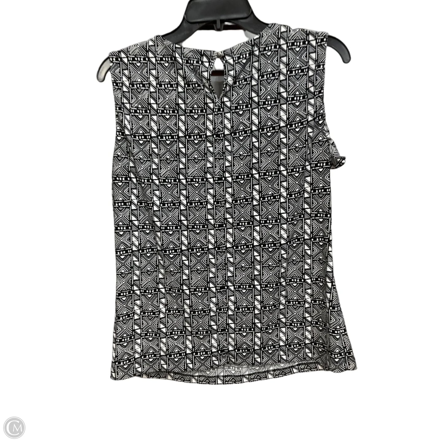 Top Sleeveless By Calvin Klein In Black & White, Size: L