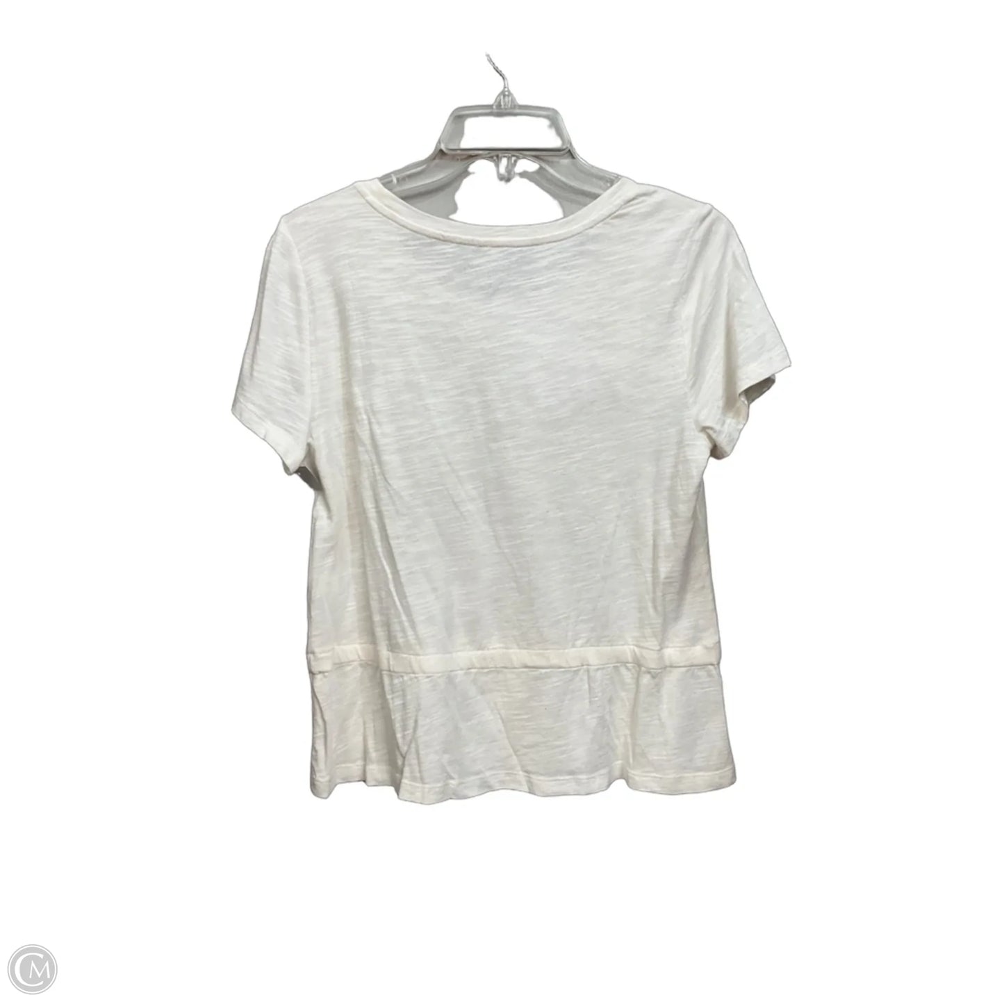 Top Short Sleeve Basic By Banana Republic In Cream, Size: M