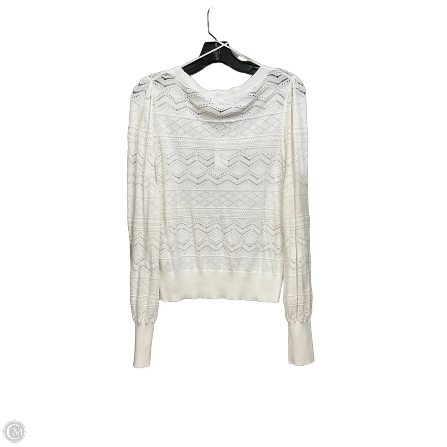 Top Long Sleeve By Banana Republic In White, Size: M